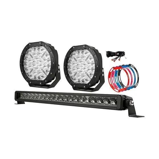 Ridge Ryder LED Driving Light 224mm & Light Bar DRL Combo