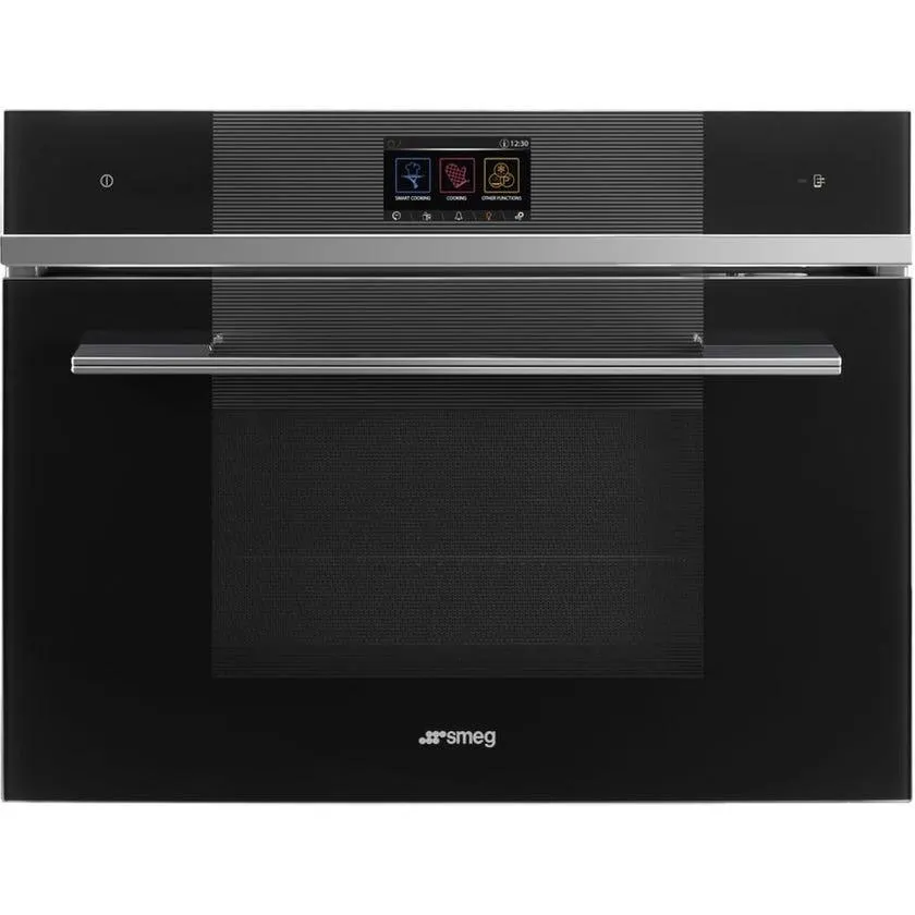 Smeg SF4104WMCN Linea 45cm Black Combination Microwave Oven