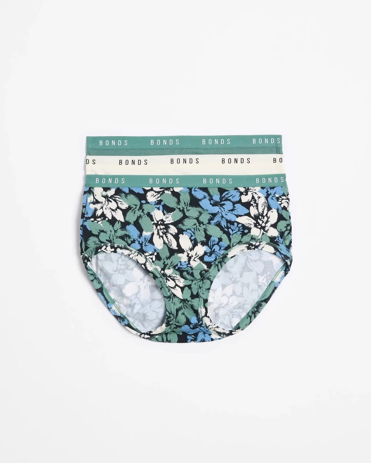 Womens Cottontails Full Briefs 3 Pack - Bonds - Dusk Garden/ Dream Cloud/ Ozone