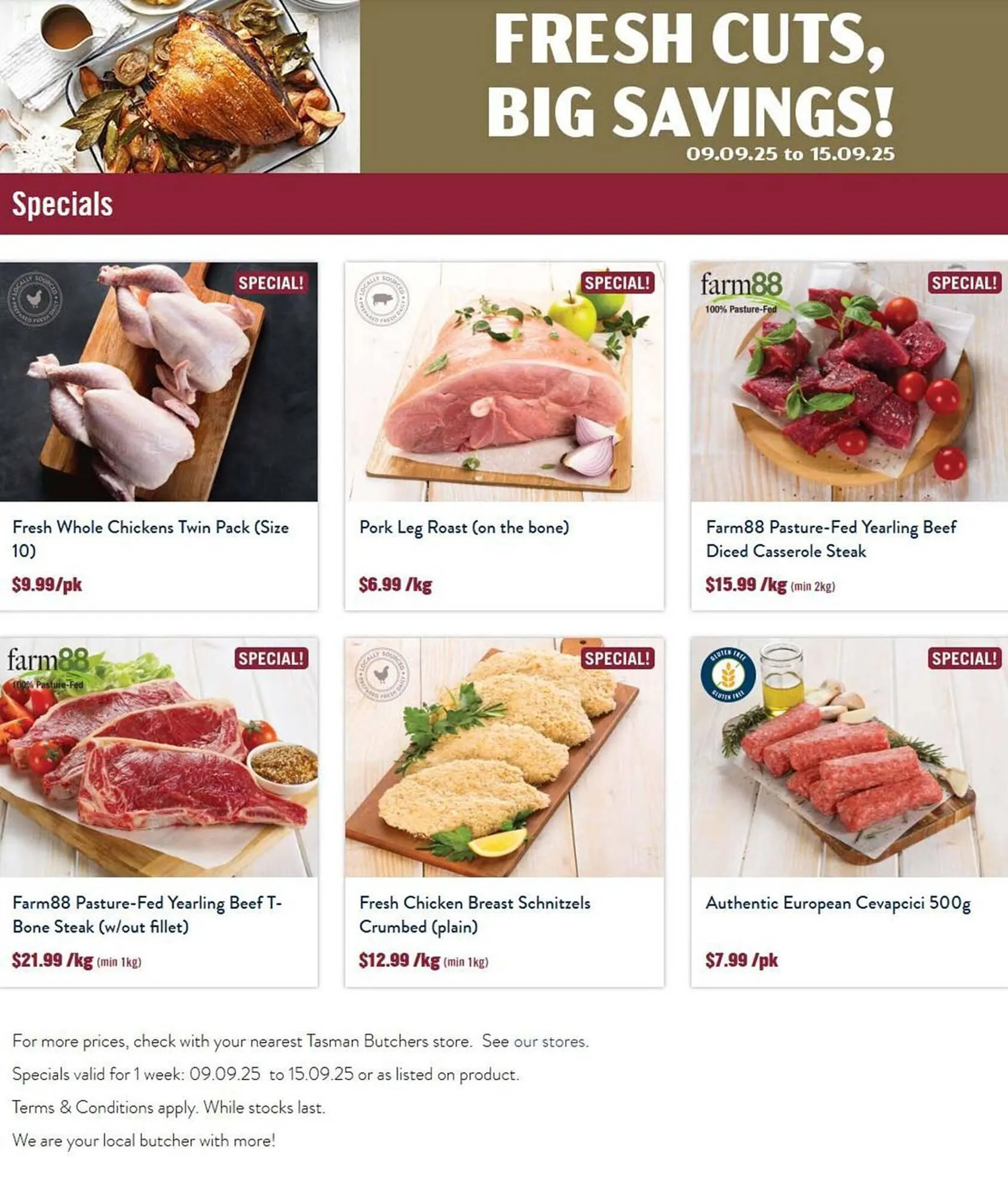 Tasman Butchers catalogue - Catalogue valid from 9 September to 15 September 2025 - page 1