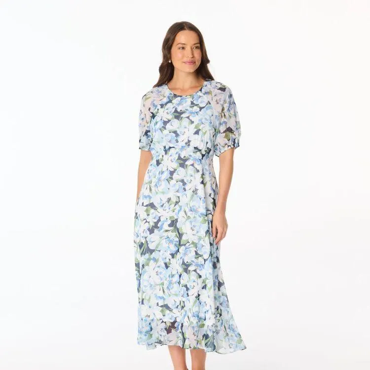 Khoko Smart Women's Serenity Yoryu Empire Midi Dress Blue