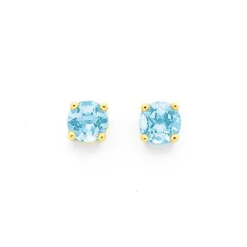 9ct Blue Topaz Stud Earrings