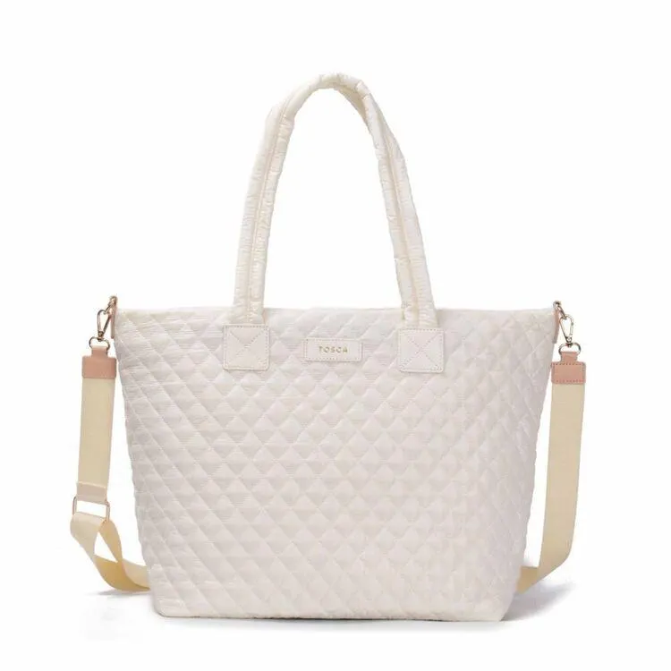 Tosca Women's Metro Multi Compartment Large Tote Bag Mushroom