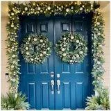 Pre-Lit Holiday Artificial Wreath Metallic 76.2cm