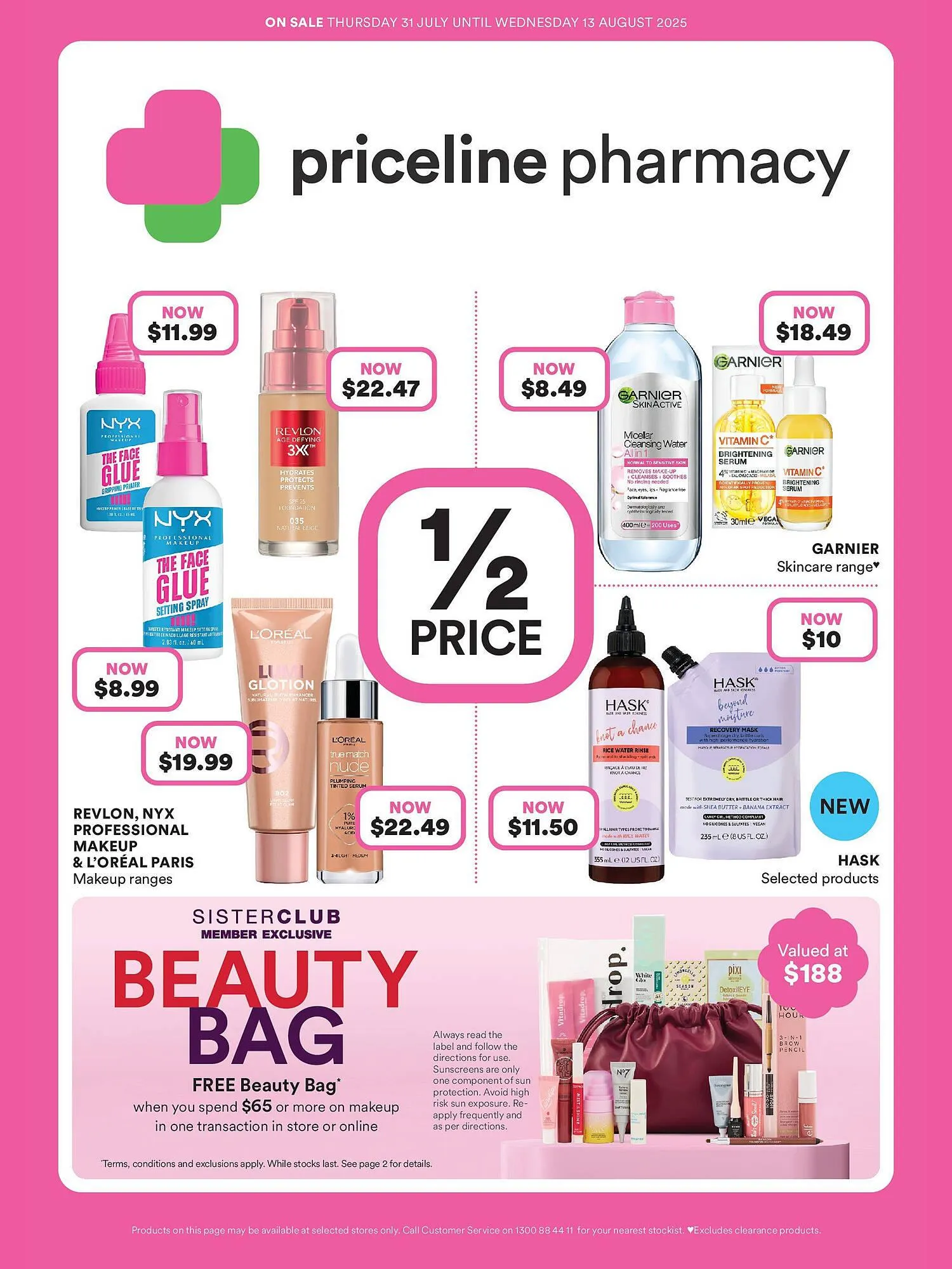 Priceline catalogue - Catalogue valid from 31 July to 13 August 2025 - page 1