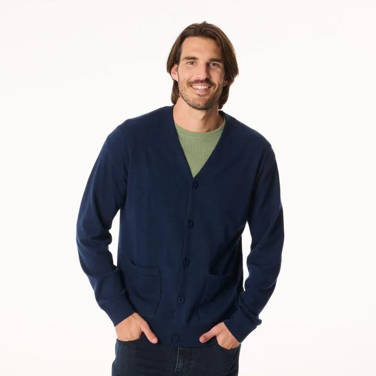 JC Lanyon Men's Parkes Button Thru Cardigan Navy