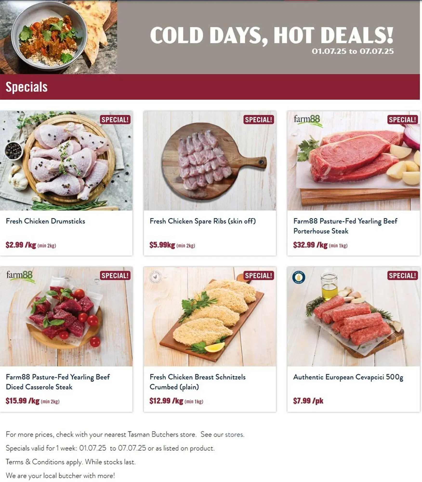 Tasman Butchers catalogue - Catalogue valid from 1 July to 7 July 2025 - page 1