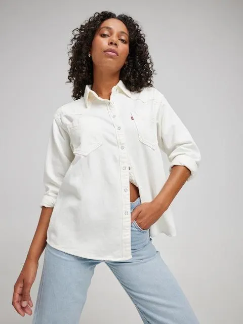 Levi's Donovan Western Shirt In Ecru Crew 2