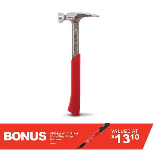 MILWAUKEE 22oz Smooth Face Framing Hammer 48229023A