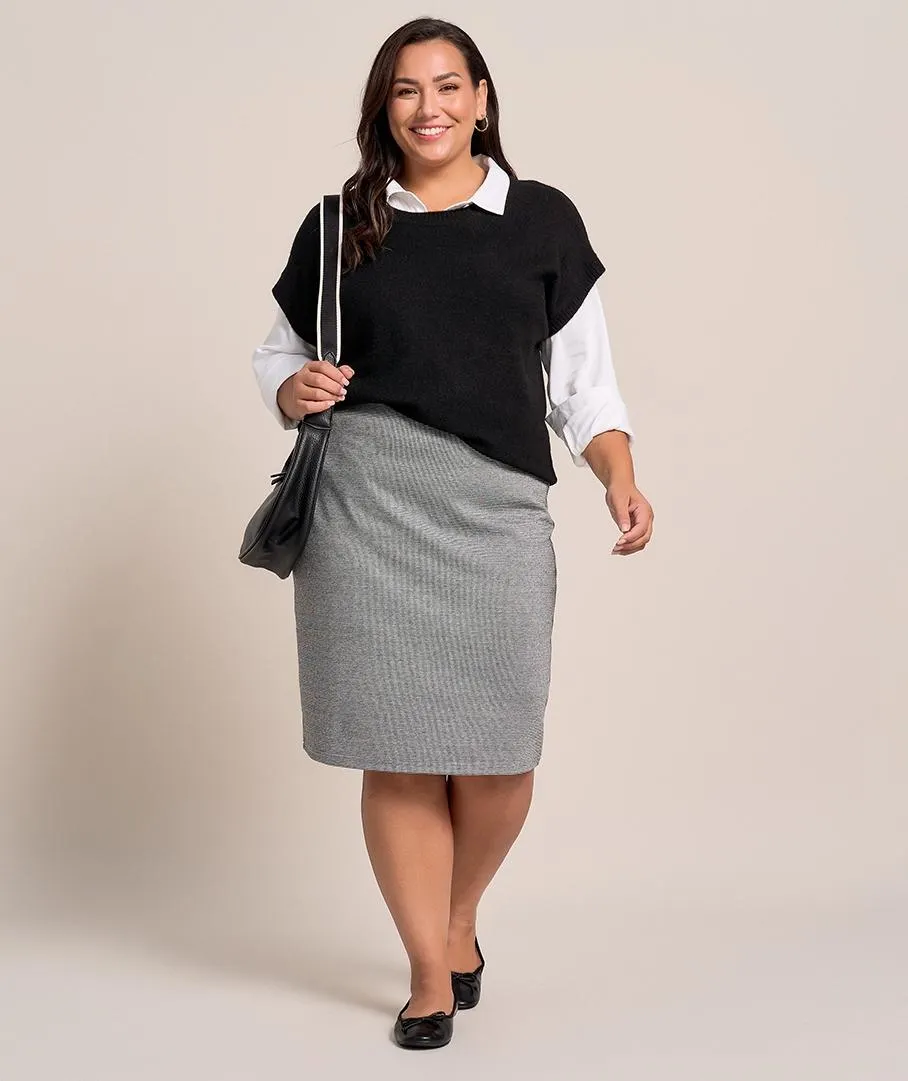 Ponte Check Skirt
