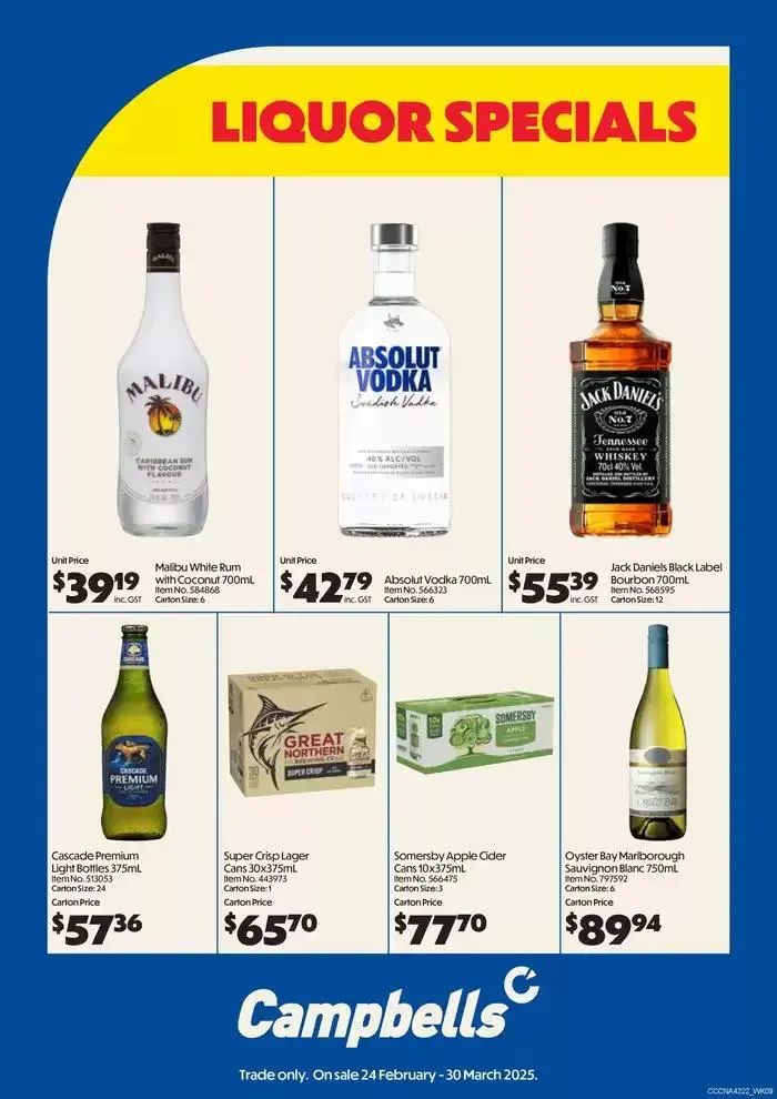 Liquor Specials - Catalogue valid from 3 March to 30 March 2025 - page 1