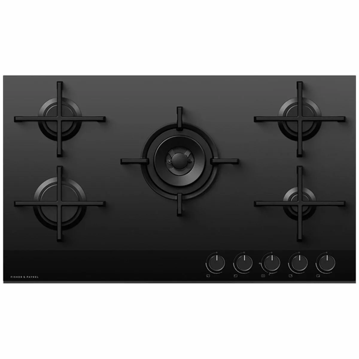 Fisher & Paykel Series 9 90cm Natural Gas Cooktop Black Glass CG905DNGGB4