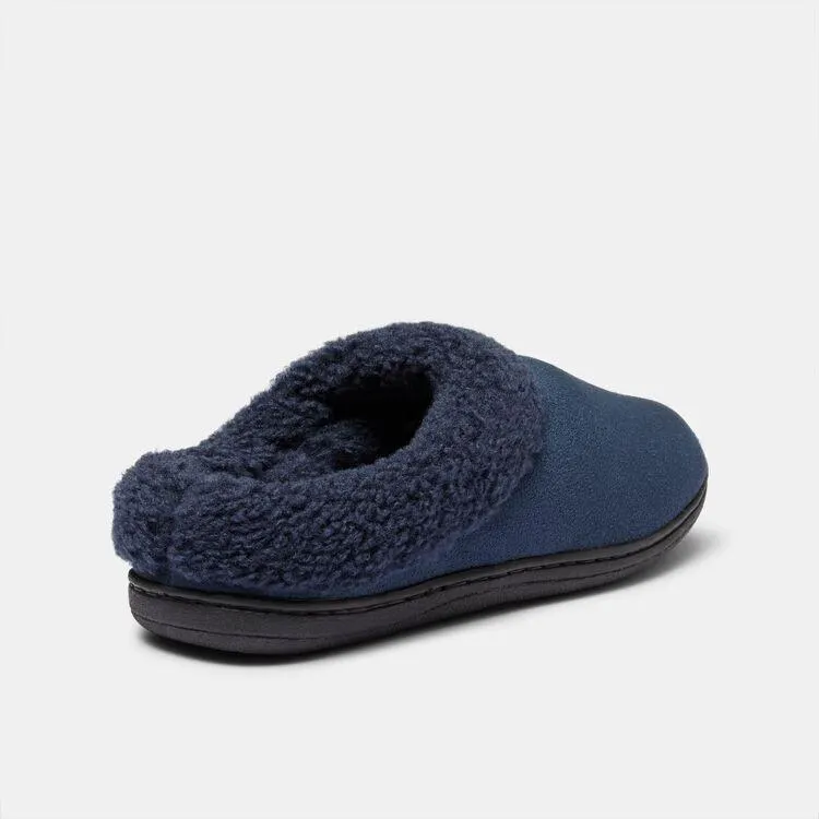 Nic Morris Men's Mal Sherpa Lined Mule Slipper Navy