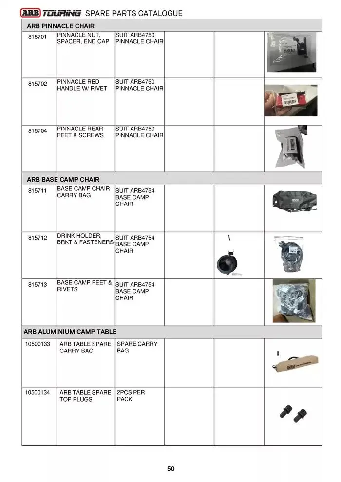 ARB Touring Spare Parts Catalogue - Catalogue valid from 14 March to 31 March 2025 - page 50