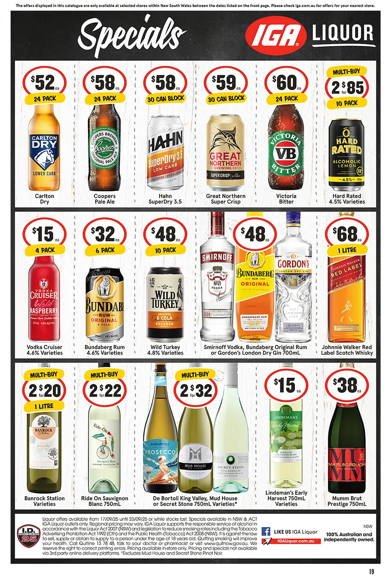 IGA Liquor catalogue - Catalogue valid from 17 September to 23 September 2025 - page 1