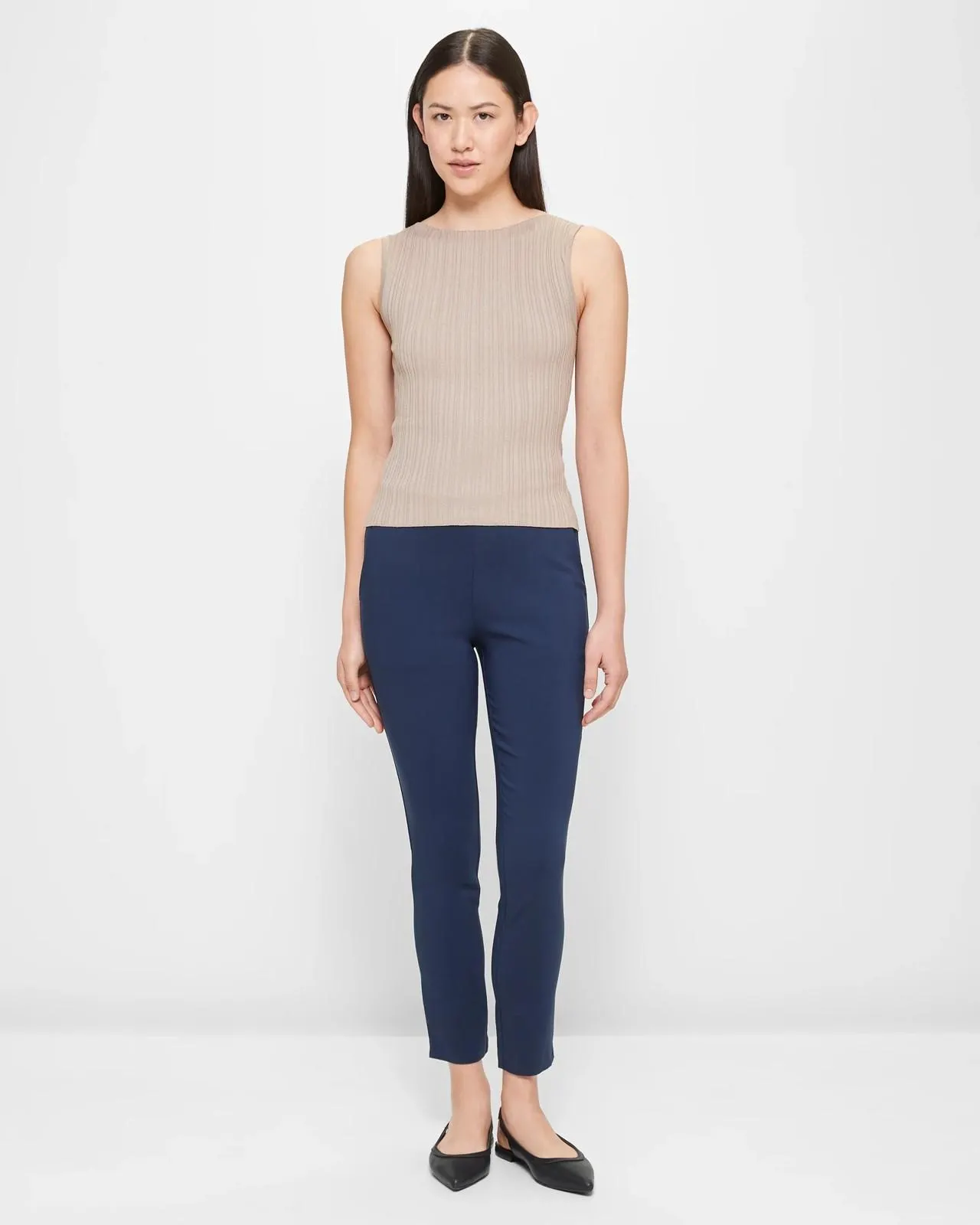 Carrie Ankle Length Bengaline Pants - Preview - French Navy