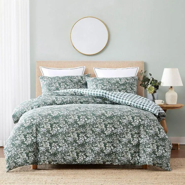 Laura Ashley Bramble Garden Cotton Quilt Cover Set Green Floral