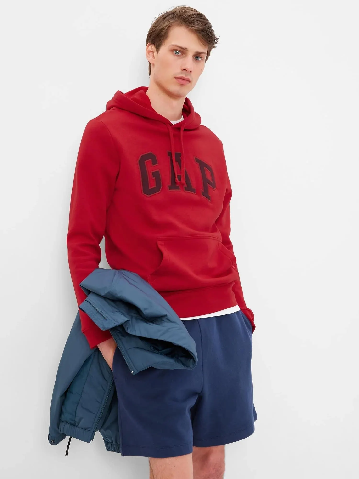 GAP Heritage Logo Hoodie In Crimson Red
