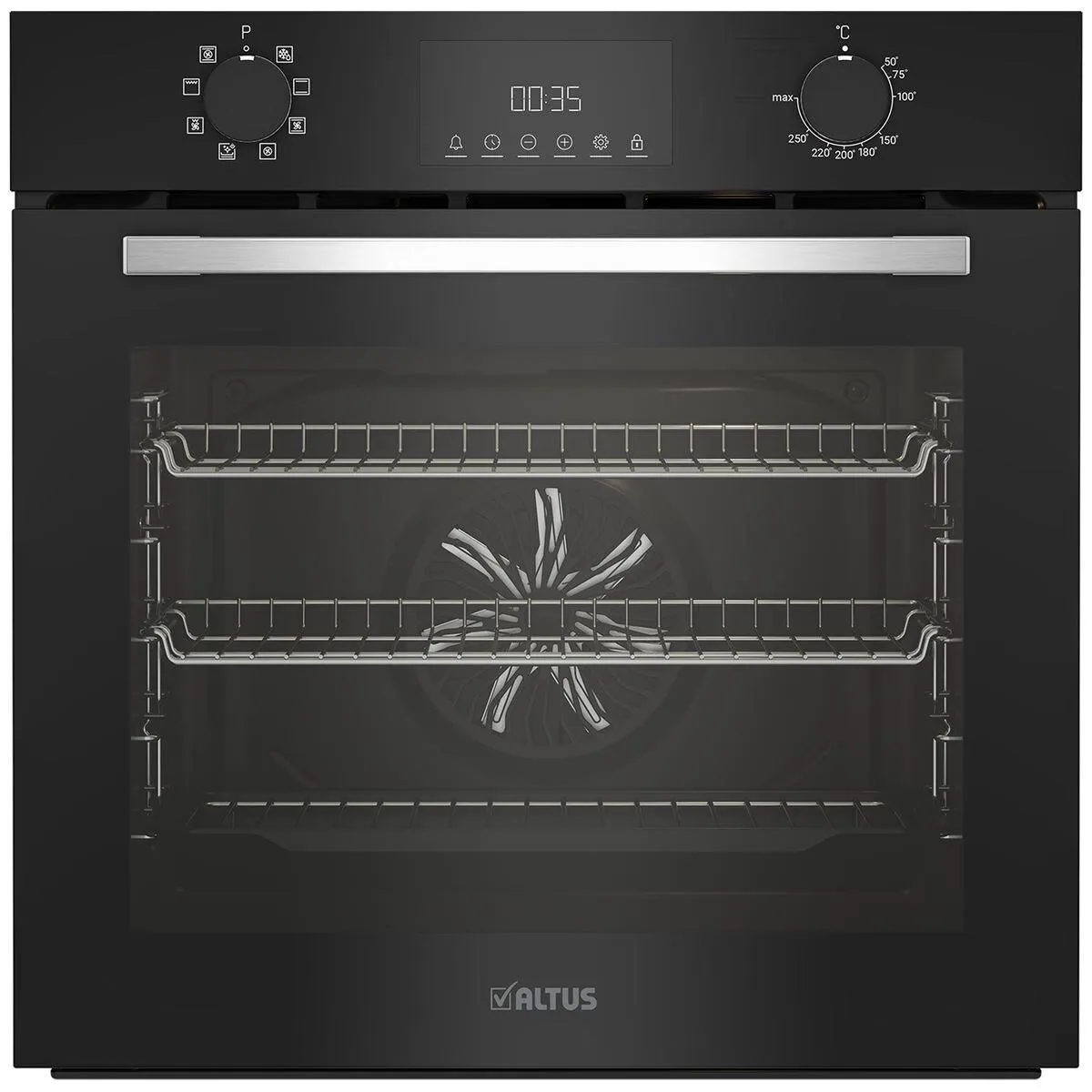 Altus 85L Multifunction Built-in Oven Black ABO6851MB
