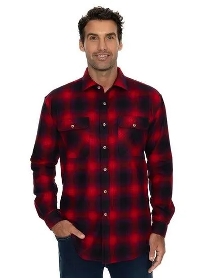 Lowes Unisex Flannelette Shirt Red Purple