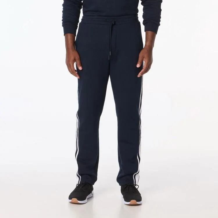 NMA Men's Side Stripe Trackpants Navy & White