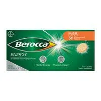 Berocca Energy Orange Effervescent Tablets 30