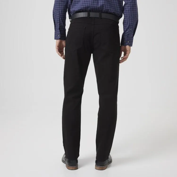 JC Lanyon Men's Bedford Cord 5 Pocket Trouser Black