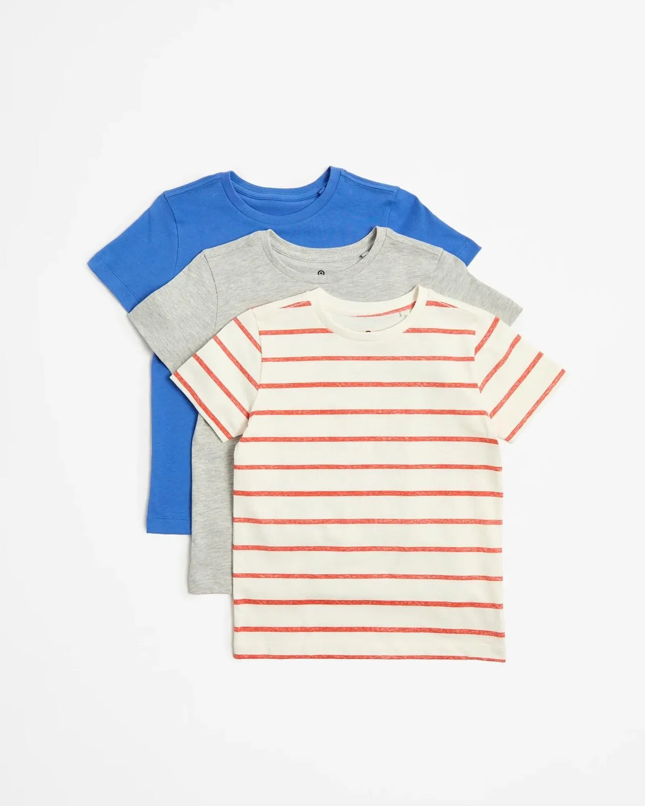 Plain T-shirts 3 Pack - Red Stripe/ Blue