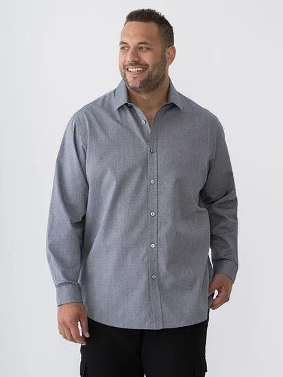 Big Mens Long Sleeve Shirt Charcoal