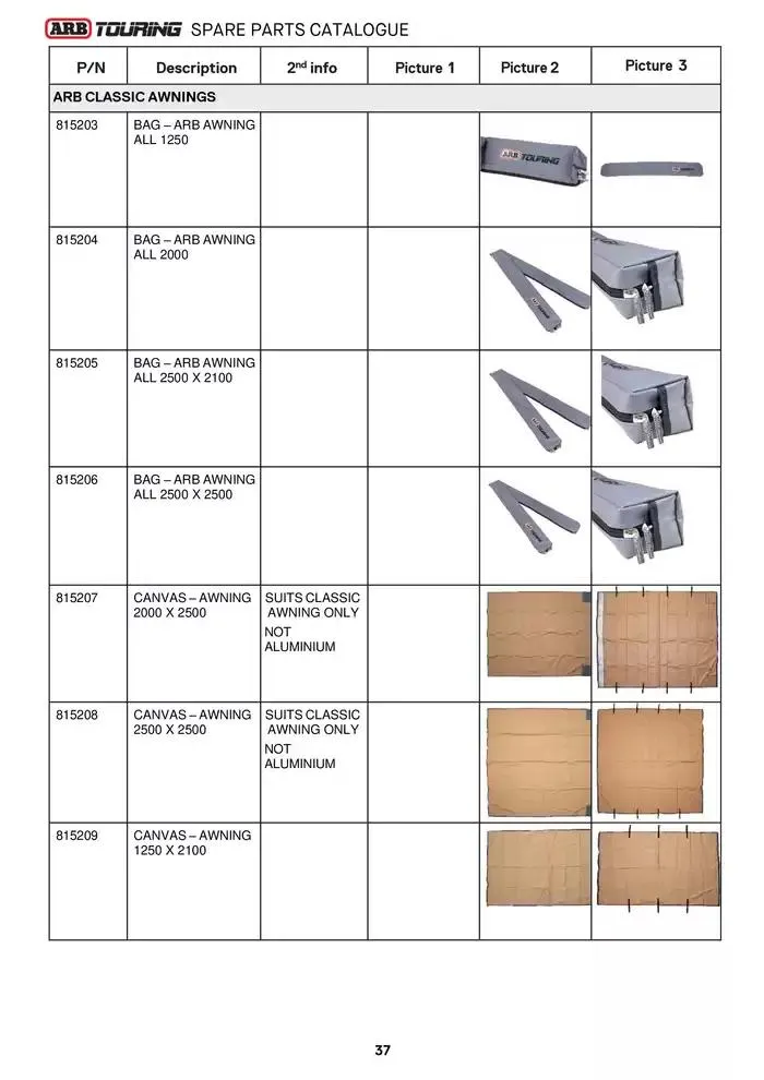 ARB Touring Spare Parts Catalogue - Catalogue valid from 14 March to 31 March 2025 - page 37