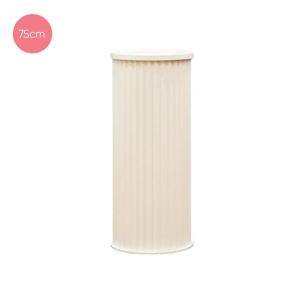 Plinth Wooden Ripple White 75cm x 40cm HIRE Ea