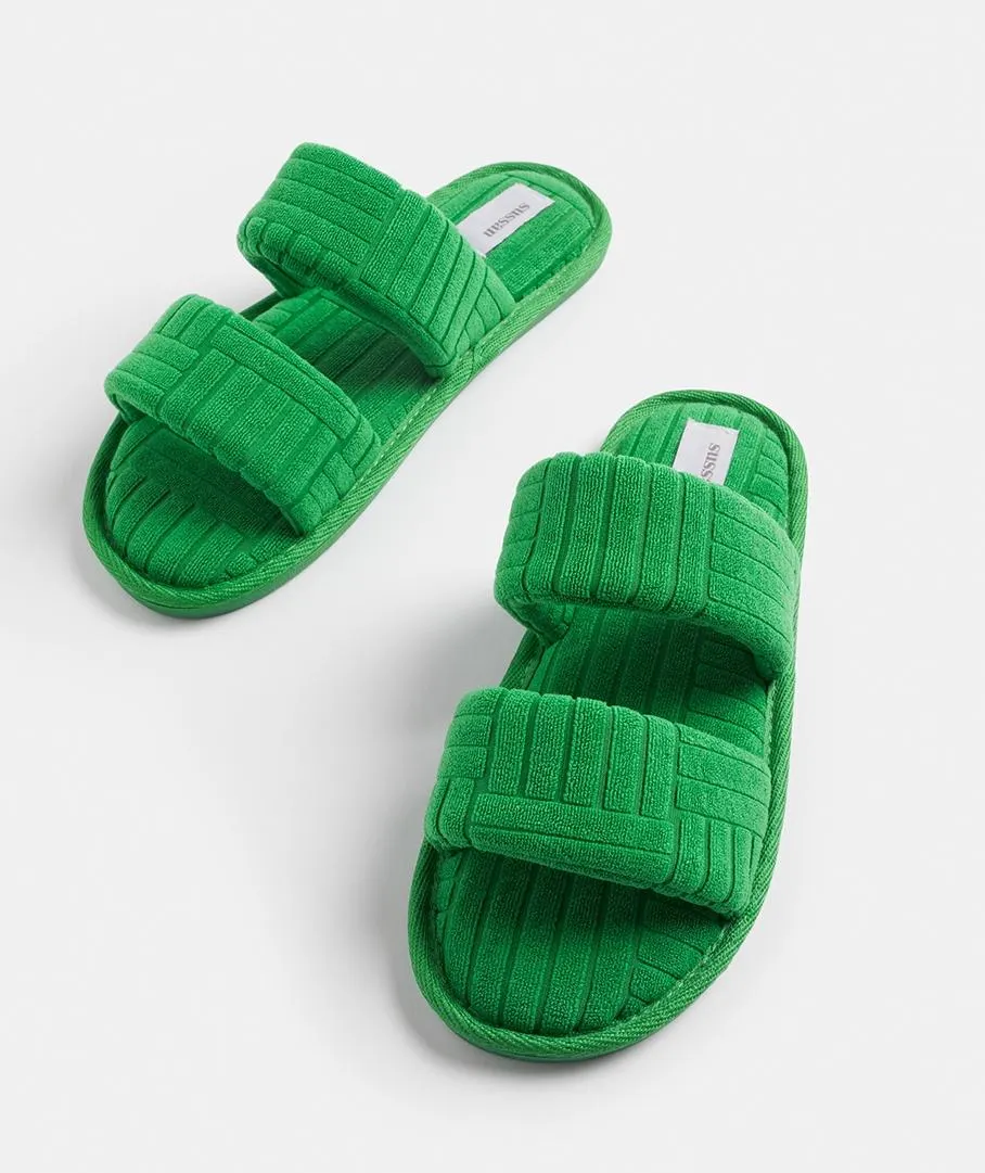 Green Double Strap Slipper