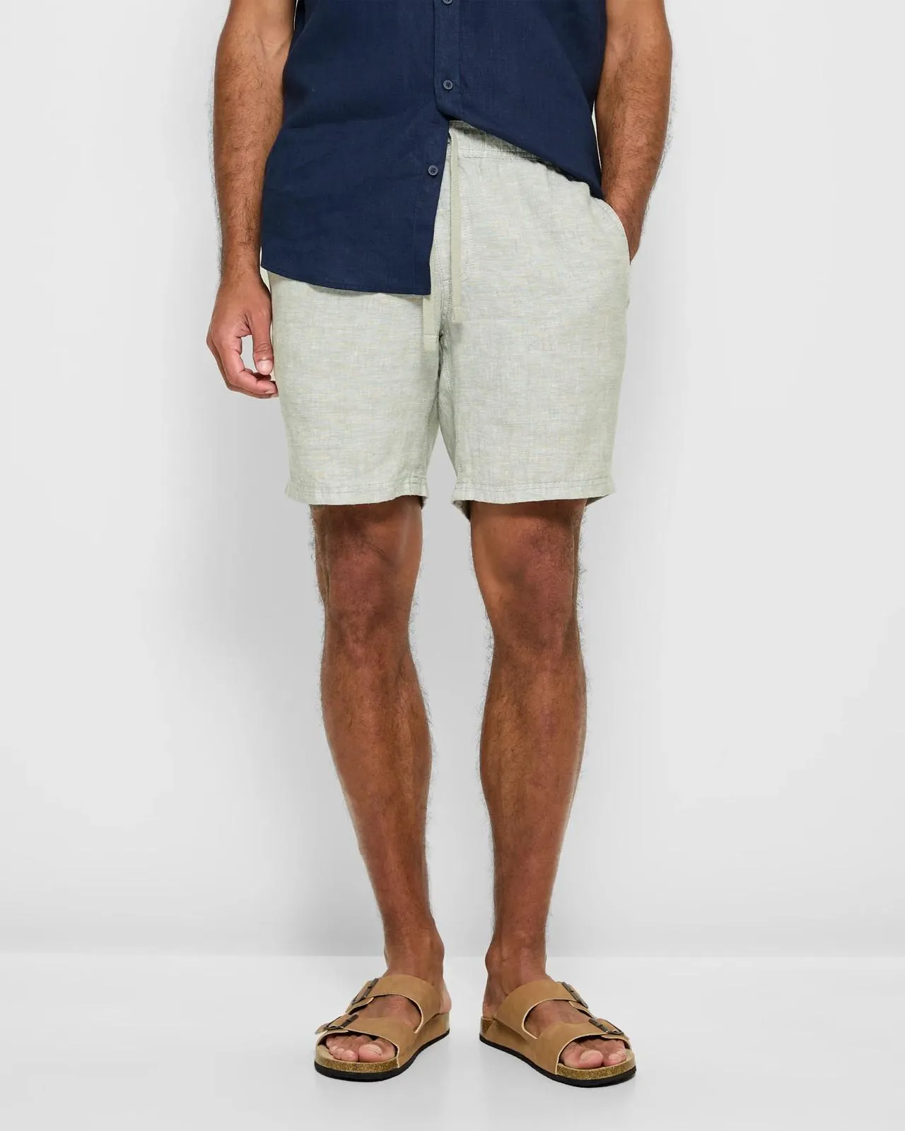 European Linen Shorts - Sea Grass