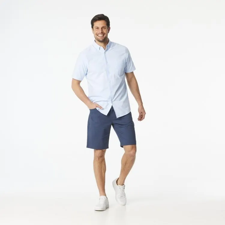 JC Lanyon Men's Oxford Short Sleeve Shirt Sky Blue