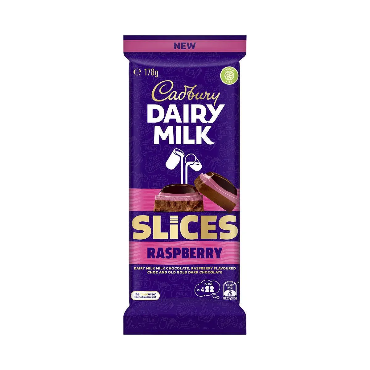 Cadbury Raspberry Slice Block 178g