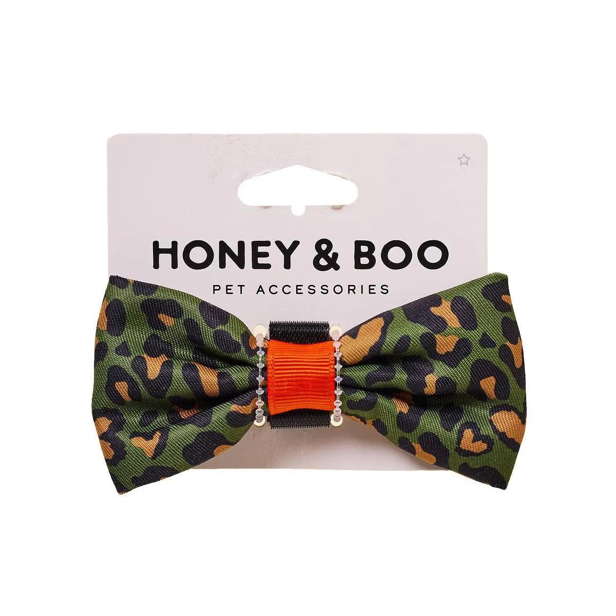 Honey & Boo Pet Bow Khaki Print