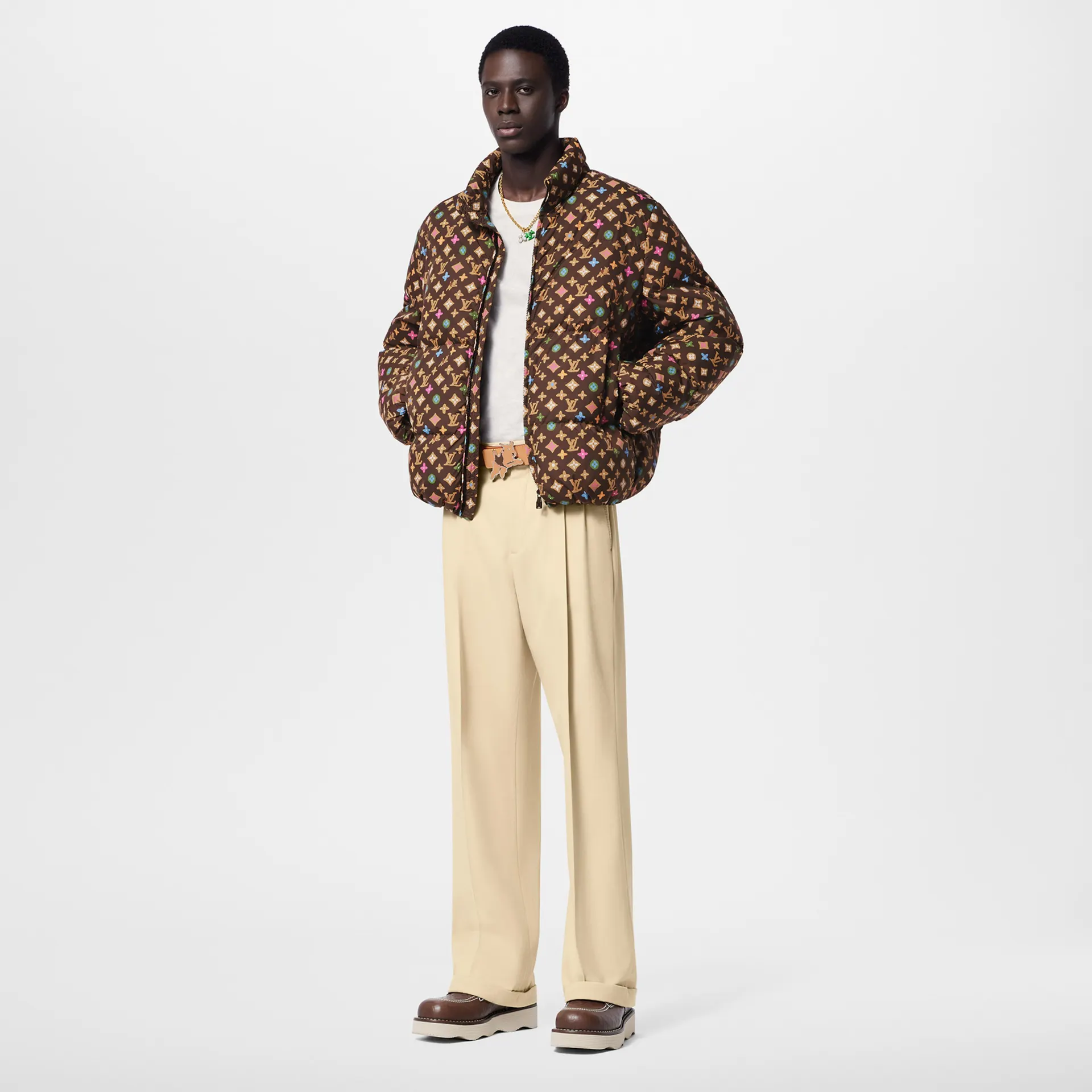 Monogram Printed Light Down Jacket