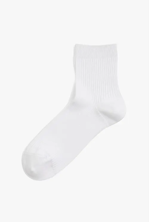Australian Cotton Blend Ribbed Quarter Crew Sock