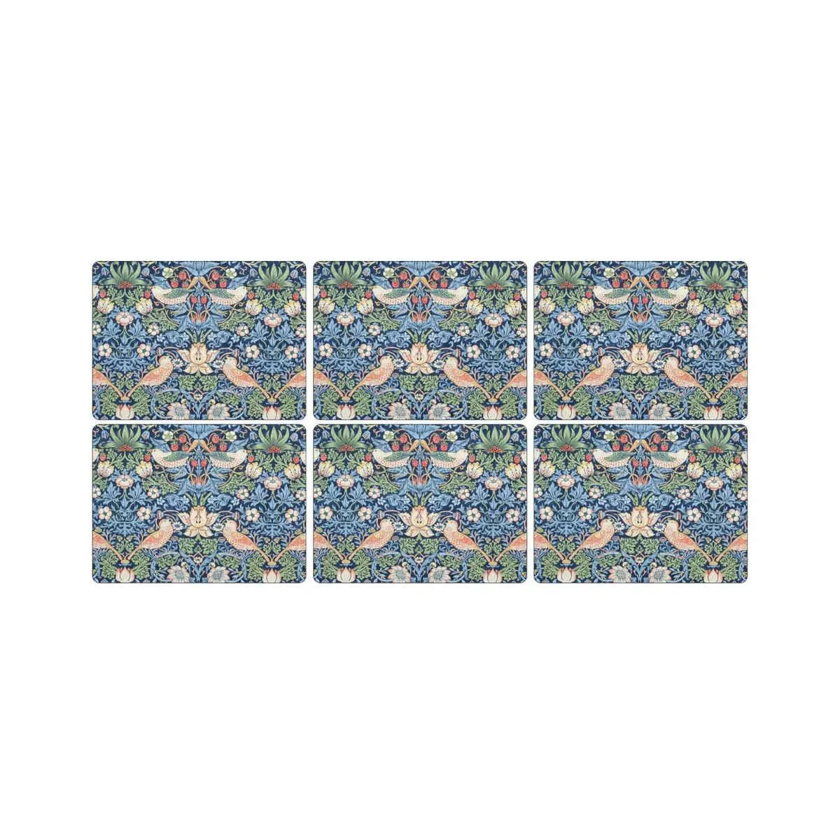 Pimpernel Strawberry Thief Placemats Blue Set of 6