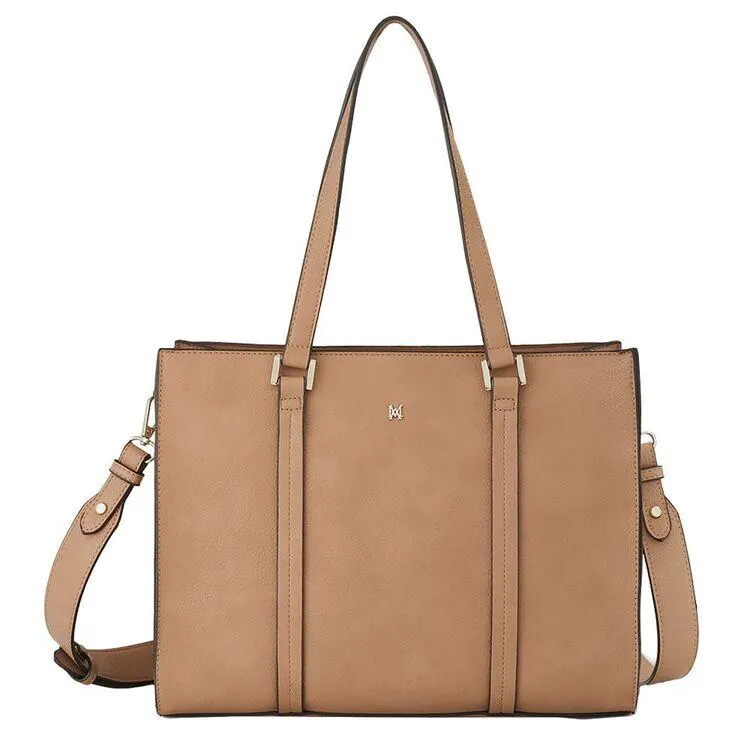 Madison Women's Riley Ziptop Tote With Crossbody Strap Caramel