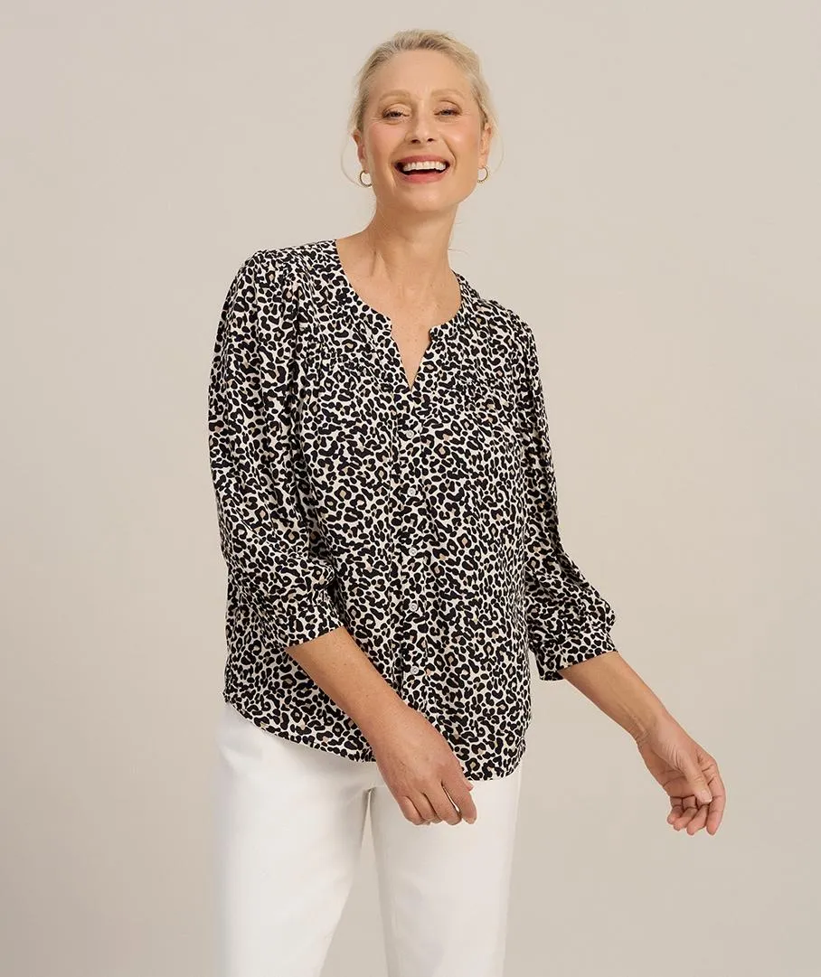 Viscose Textured Print Blouse