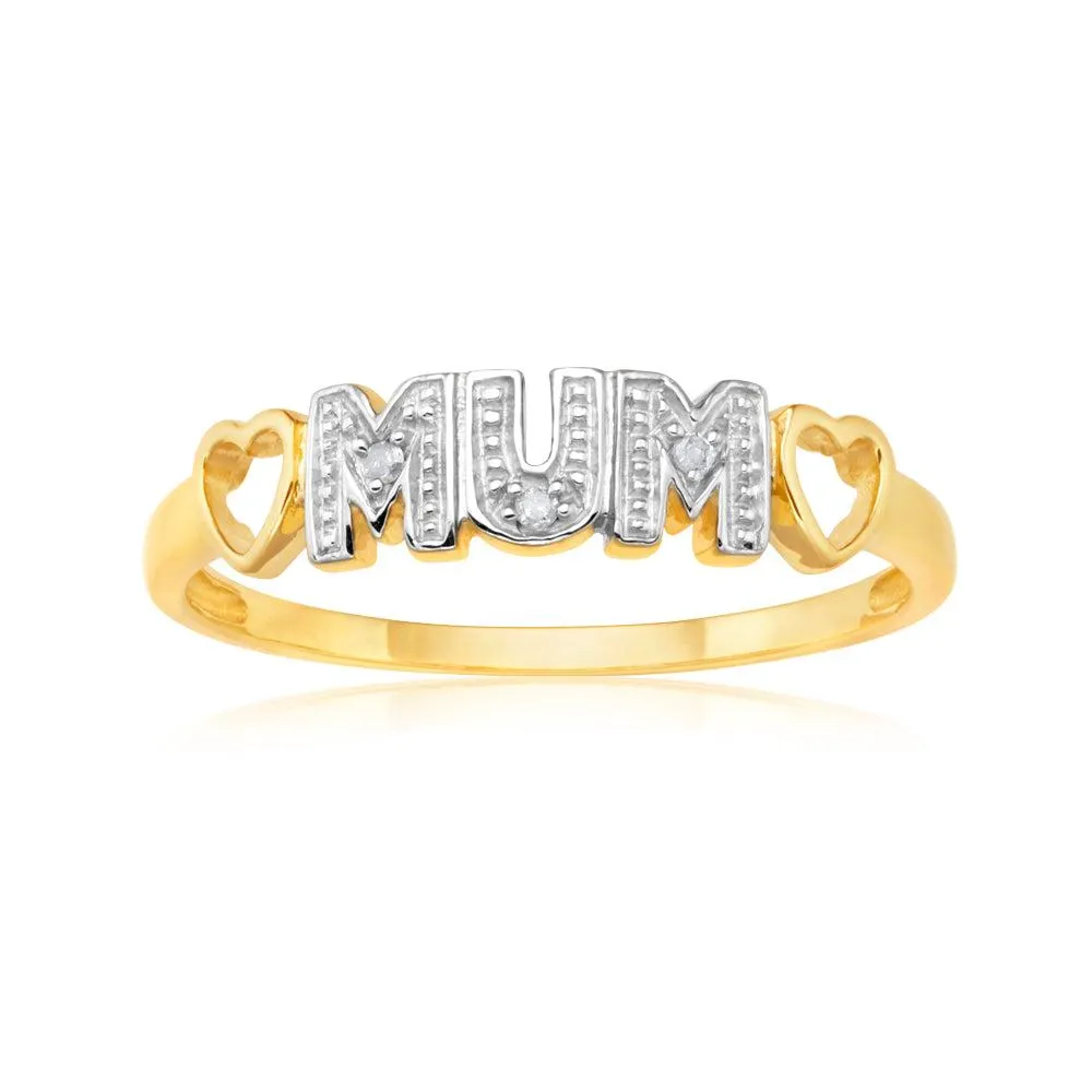 9ct Yellow Gold Diamond Ring Set With Beautiful Brilliant Cut Diamonds