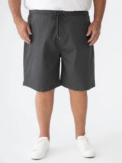 Big Mens Elastic Waist Charcoal Shorts