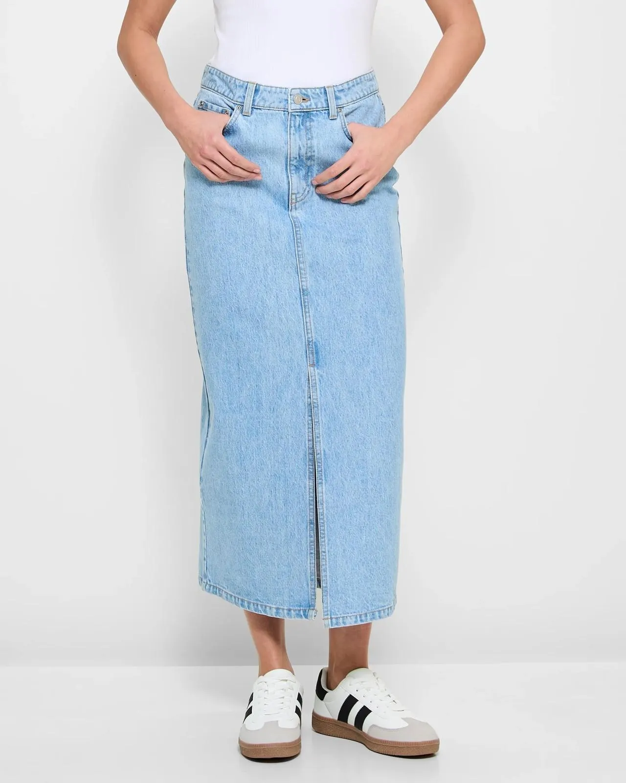 Denim Midi Skirt - Lily Loves