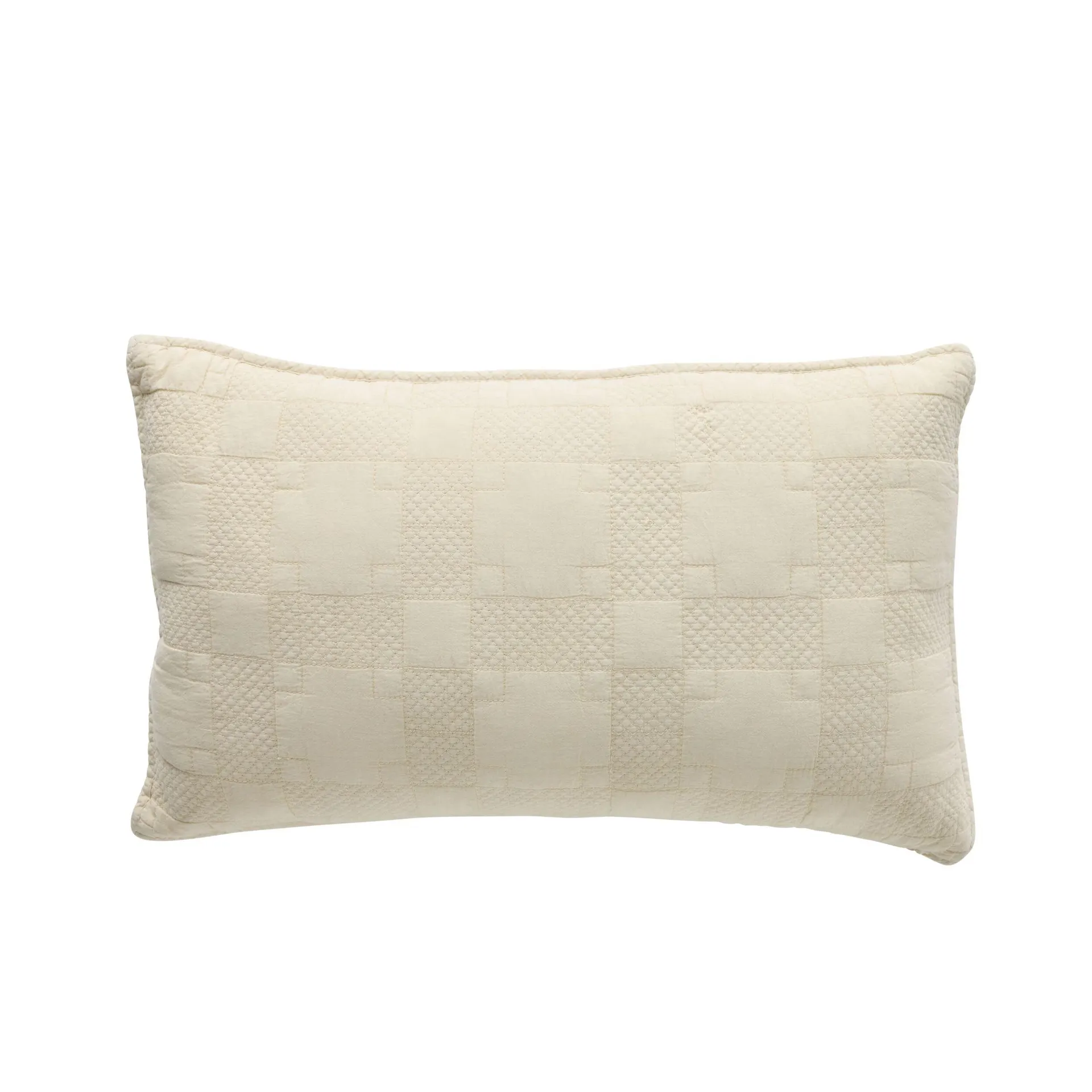 Soho Soft Washed Voile Quilted Cushion Sand 35x55cm
