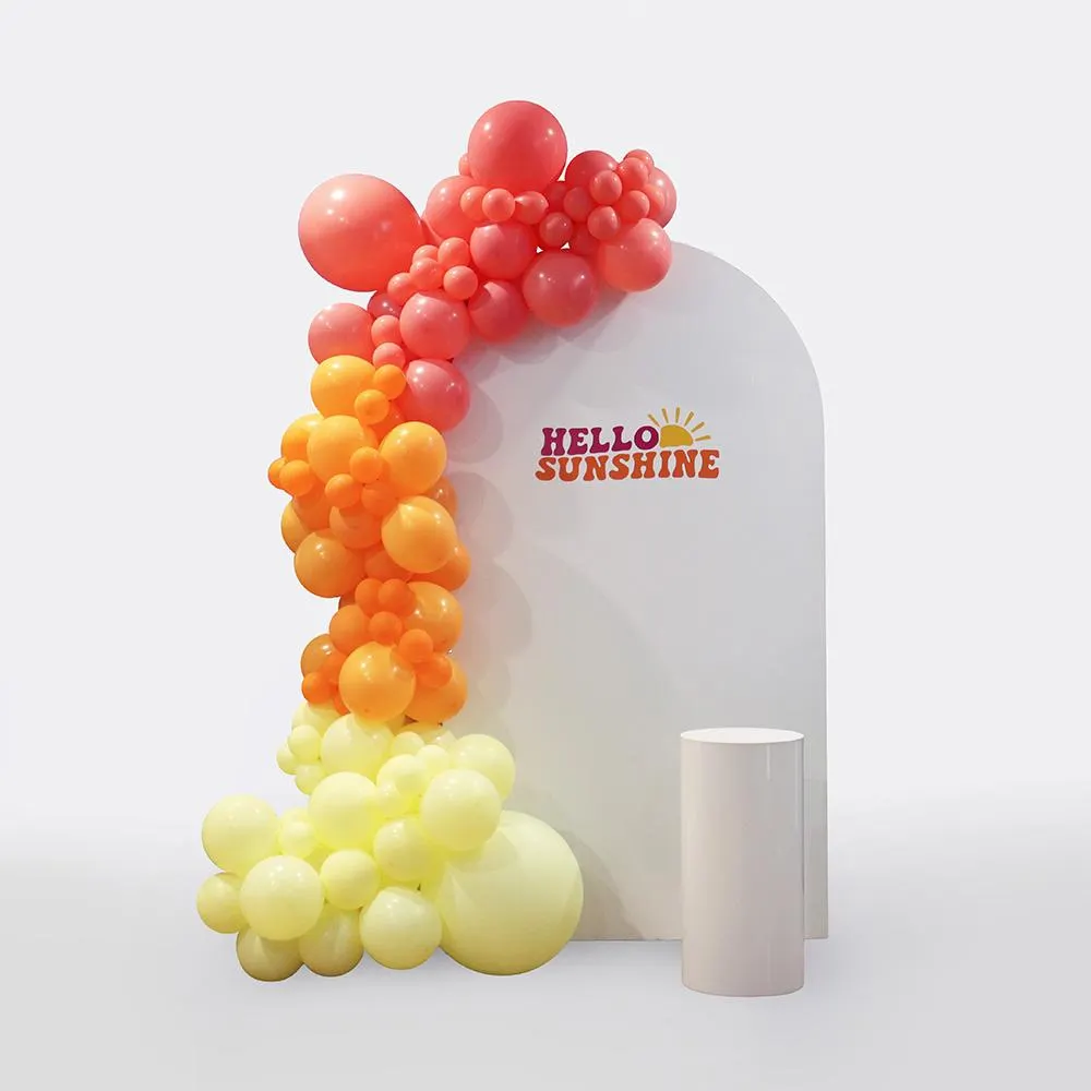 Backdrop Pak24, Wooden Arch Panel with Personalisation, Acrylic Plinth and 3m De