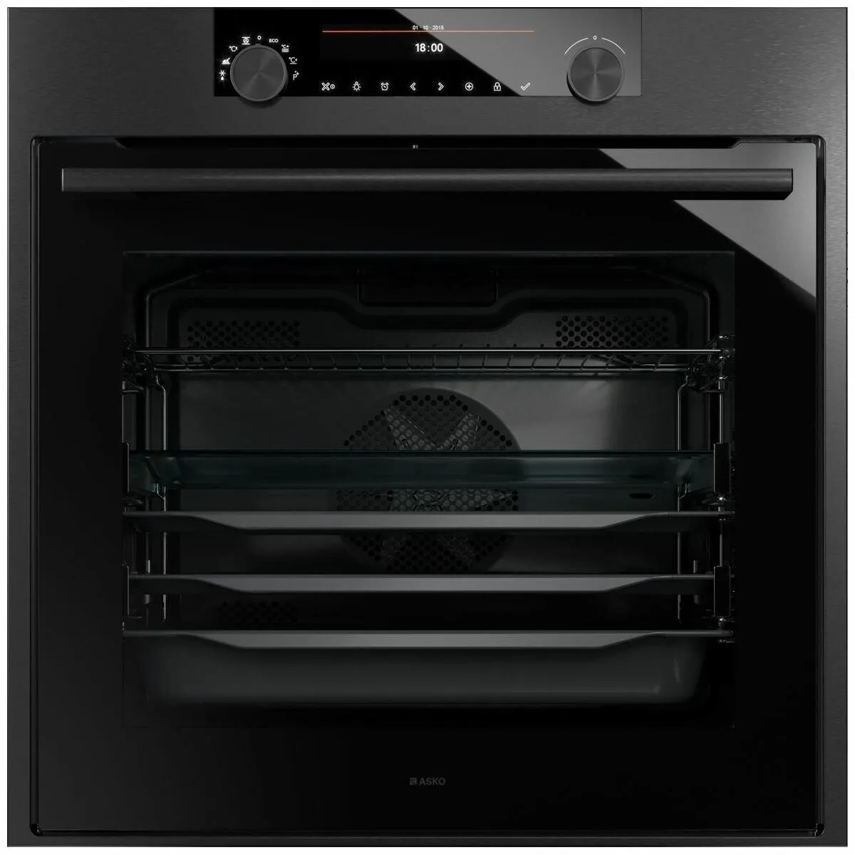 ASKO 60cm Pyrolytic Craft Built-In Oven Black Steel OP8687B