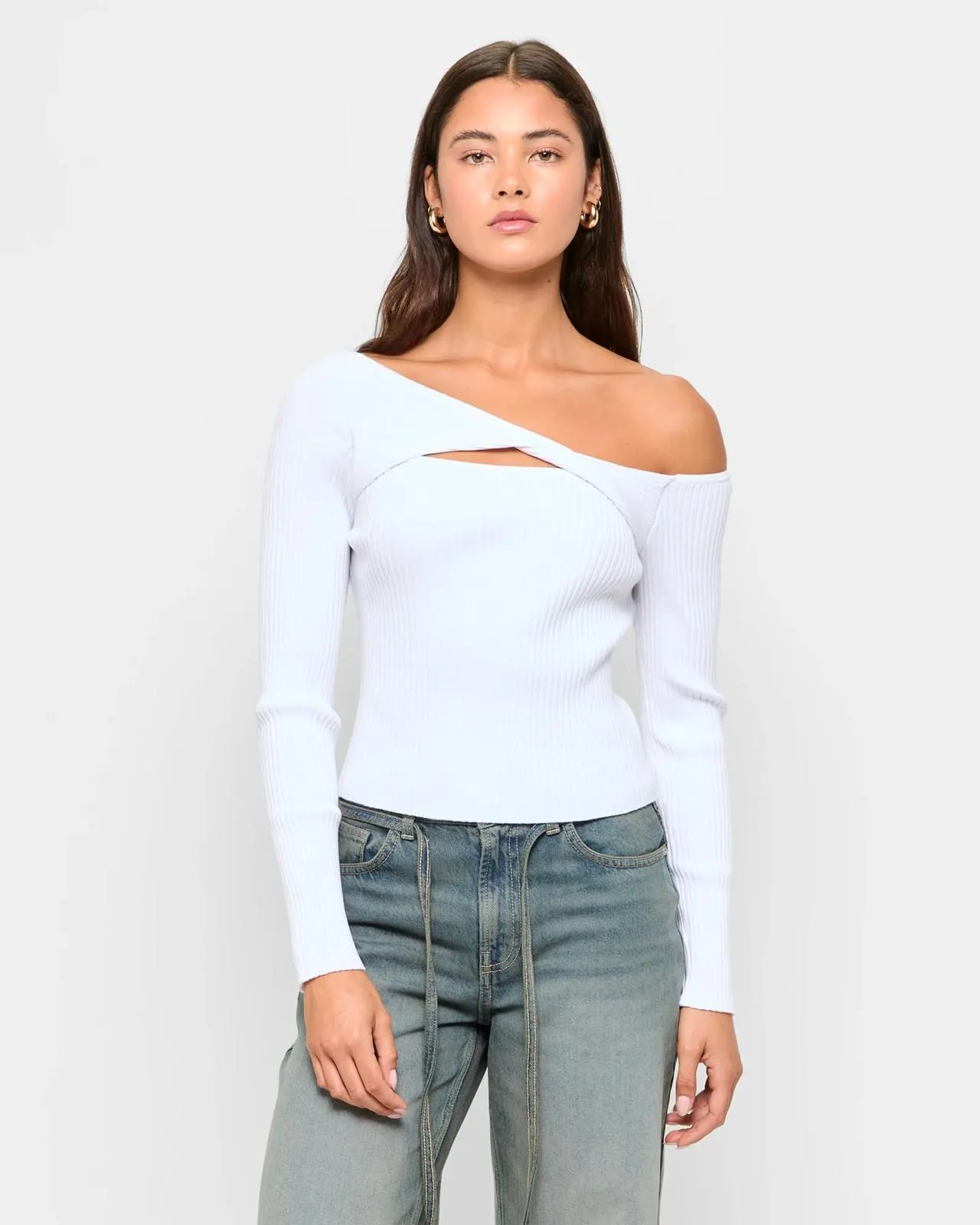 Twist Front Off The Shoulder Top - Lily Loves - White