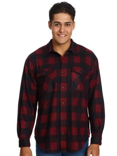 Lowes Red & Black Check Polar Fleece Shirt