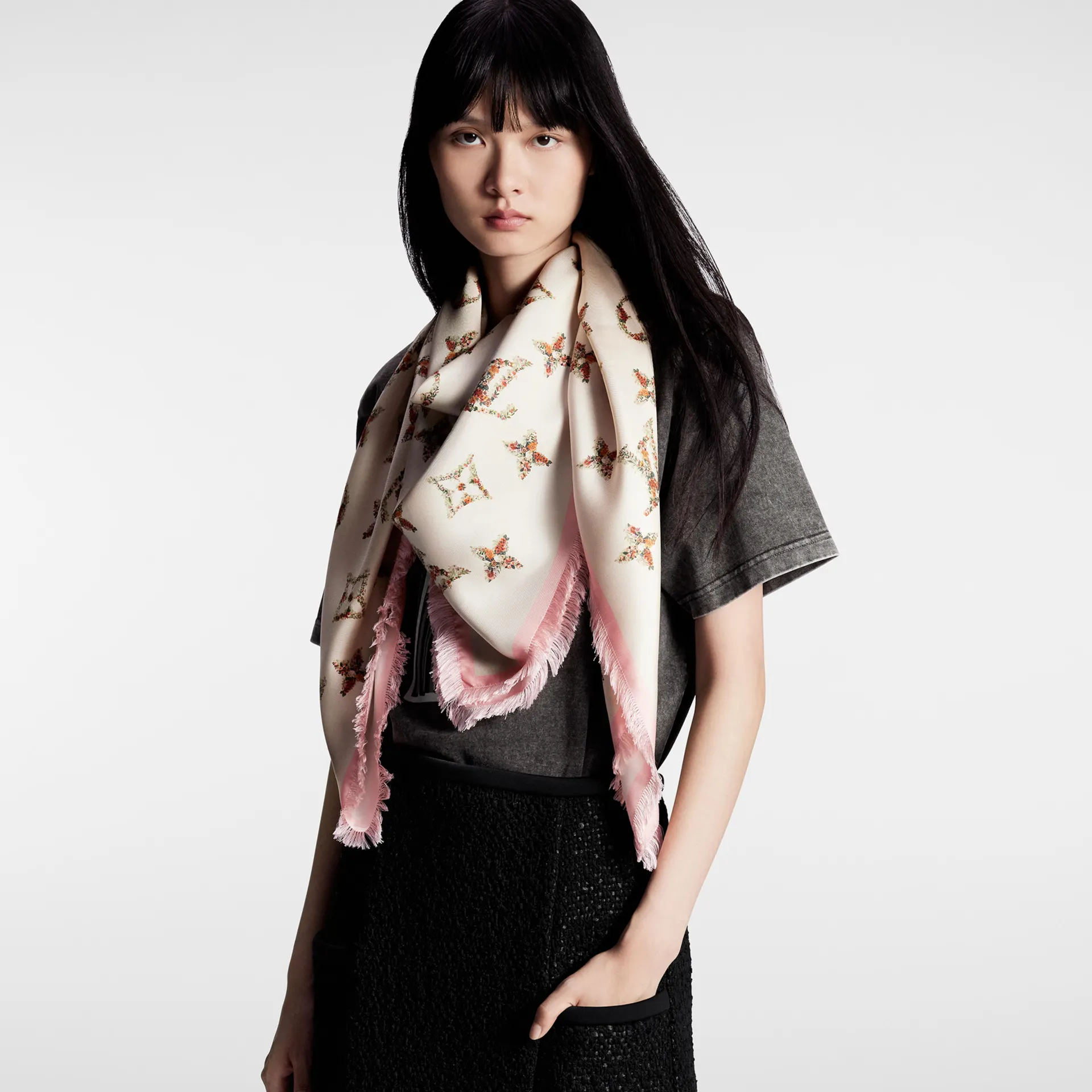 Monogram Flowers Shawl